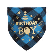 Cotton check cat dog scarf birthday party accessories