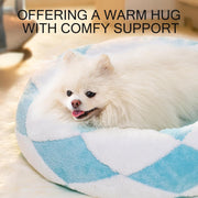 Donut Cat Bed For Indoor Cats - Round Washable Plush Pet Bed