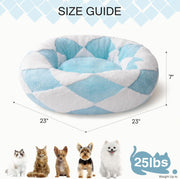 Donut Cat Bed For Indoor Cats - Round Washable Plush Pet Bed