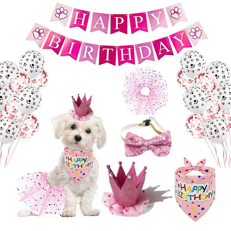 Cute Pet Birthday Saliva Towel Holiday Party Decoration