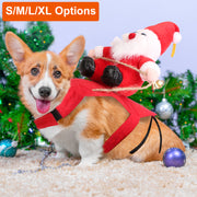 Pet Christmas Costumes Red Winter Coat For Dog Riding Santa Claus