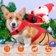 Pet Christmas Costumes Red Winter Coat For Dog Riding Santa Claus