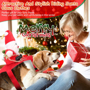 Pet Christmas Costumes Red Winter Coat For Dog Riding Santa Claus