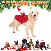 Pet Christmas Costumes Red Winter Coat For Dog Riding Santa Claus