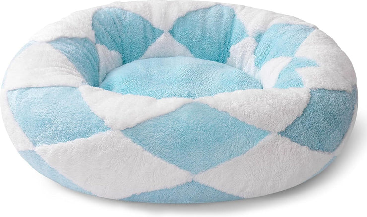Donut Cat Bed For Indoor Cats - Round Washable Plush Pet Bed